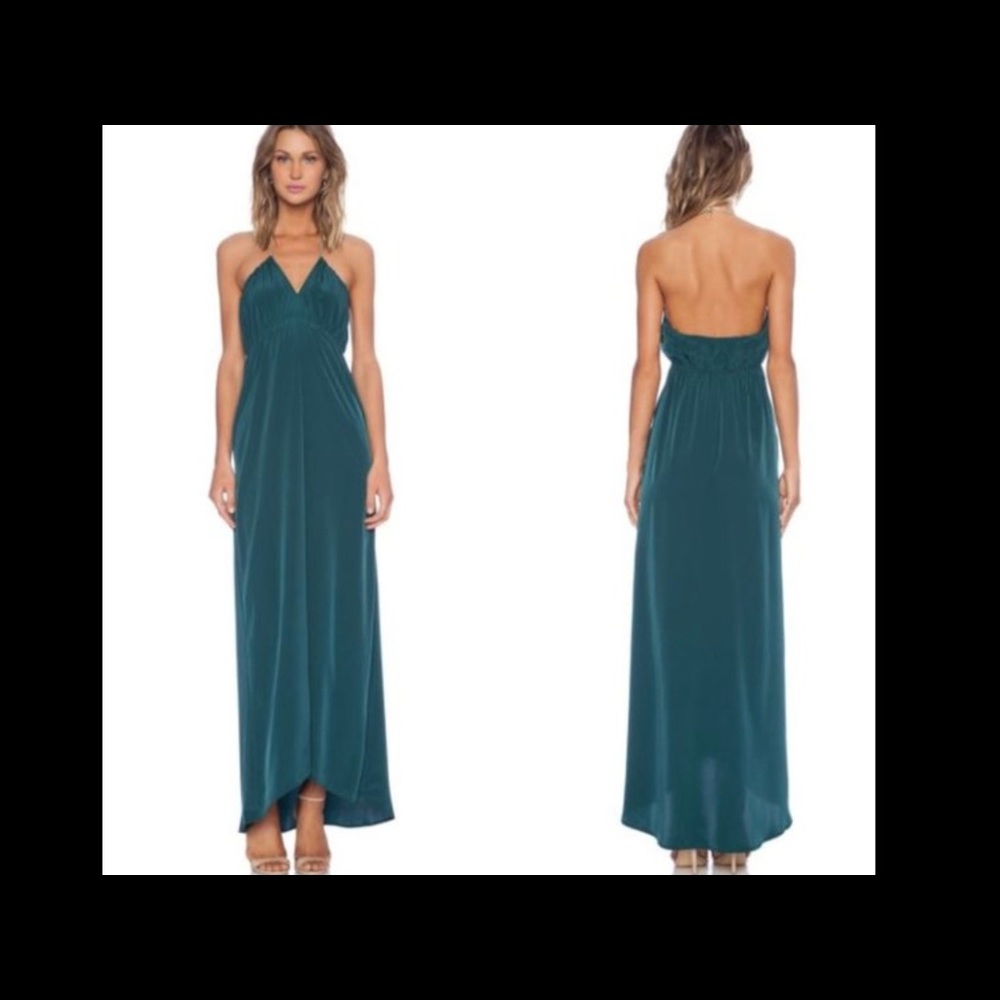 Assali Borgia Dress Forest Green Silk Maxi Dress